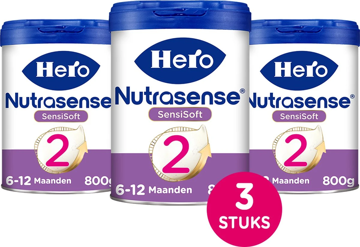 Hero Nutrasense SensiSoft 2 Opvolgmelk 6 tot 12 Maanden - 3 x 800gram - met Melkvet - Palmolie Vrij Hero Nutrasense SensiSoft 2 Opvolgmelk 6 Tot 12 Maanden - 3 X 800gram - Met Melkvet - Palmolie Vrij -Babyproducten Promotie Winkel 1200x825 10