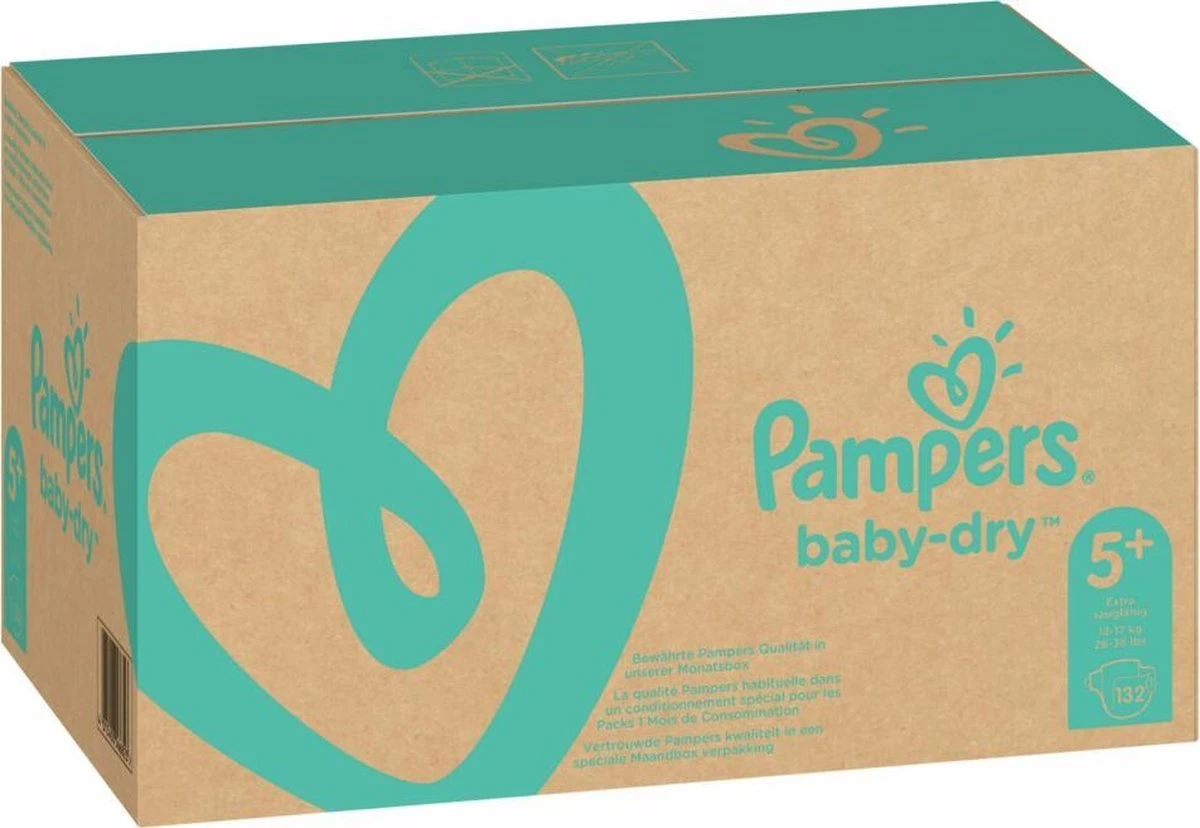 Pampers Baby-Dry Luiers - Maat 5+ (12-17 kg) - 132 stuks - Multi-Pack Pampers® Pampers Baby-Dry Luiers - Maat 5+ (12-17 Kg) - 132 Stuks - Multi-Pack -Babyproducten Promotie Winkel