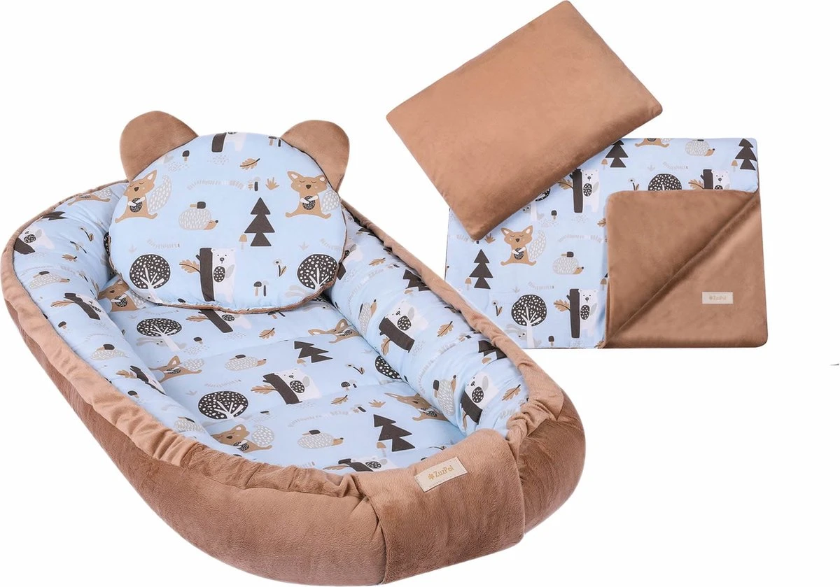 LUXE babynestje 4 delige SET / Kraamcadeau / GRATIS wiegdeken met kussen / Bosdieren bruin LUXE Babynestje 4 Delige SET / Kraamcadeau / GRATIS Wiegdeken Met Kussen / Bosdieren Bruin -Babyproducten Promotie Winkel 1200x839 5