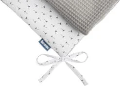 Sensillo Baby Bedbumper - Bedomrander - Anti Stootrand Ledikant - Bed Zijbeschermers - 180x30cm - Wafel Grijs Paardenbloemen -Babyproducten Promotie Winkel 1200x862