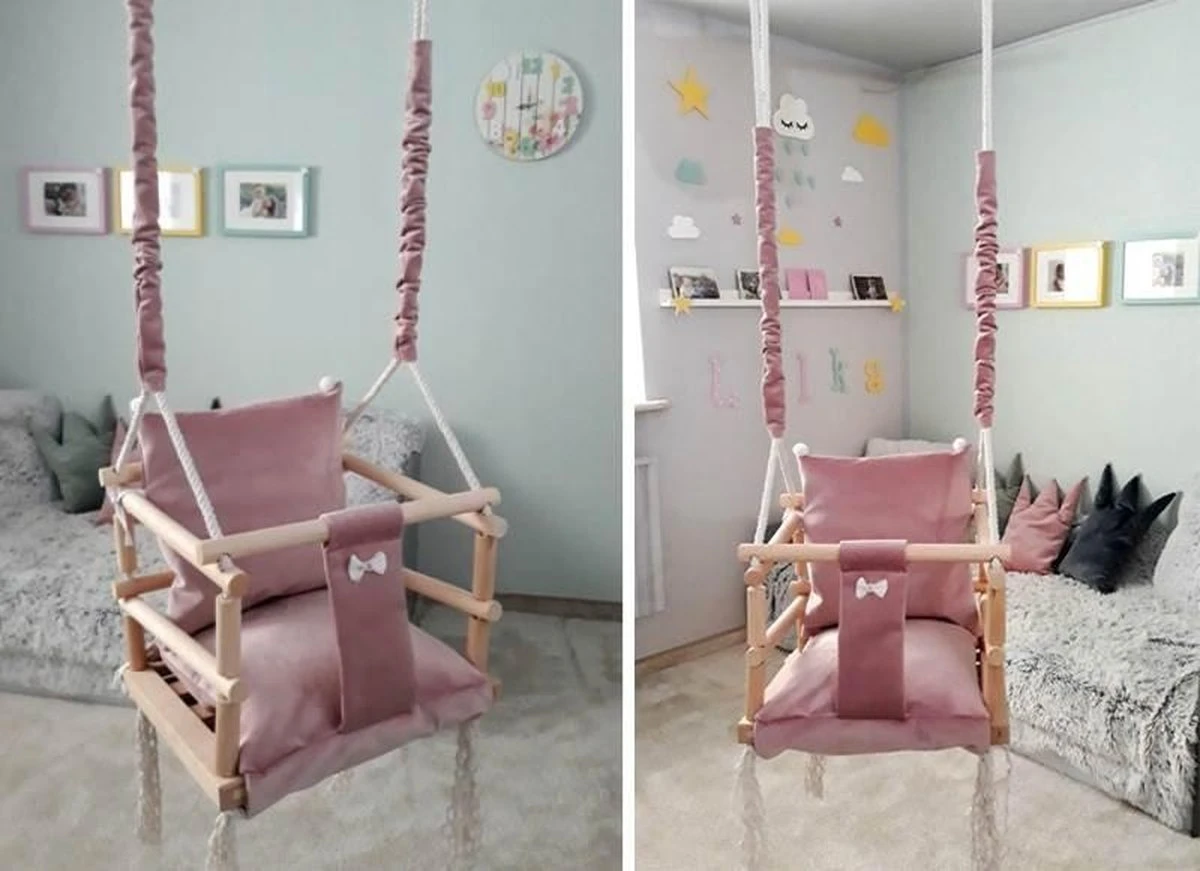 Babyschommel Babyzitje - Stof Hout - Babyschommel Binnen - kinderschommel - Schommel Baby Zitje - Schommelzitjes - Schommelstoel - Roze Merkloos Babyschommel Babyzitje - Stof Hout - Babyschommel Binnen - Kinderschommel - Schommel Baby Zitje - Schommelzitjes - Schommelstoel - Roze -Babyproducten Promotie Winkel 1200x871 4