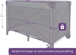 Prénatal Luxe Campingbedje Met Bodemverhoger - Inklapbaar Baby Campingbed - Reisbedje Met Wieltjes - Inclusief Bodemmatras - 120 X 60 Cm - Zwart -Babyproducten Promotie Winkel 1200x873 11