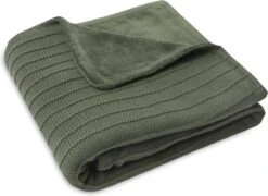 Jollein Baby Deken Wieg Velvet Pure Knit - Leaf Green - GOTS -Babyproducten Promotie Winkel 1200x875