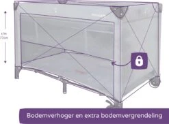 Prénatal Luxe Campingbedje Met Bodemverhoger - Inklapbaar Baby Campingbed - Reisbedje Met Wieltjes En Kruipluik - Inclusief Bodemmatras - 120 X 60 Cm - Grijs -Babyproducten Promotie Winkel 1200x882 3