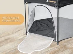 Deryan Draagbare Kinderbox - Zwart - Vaste Matrasbodem - Reisbox - Campingbedje -Babyproducten Promotie Winkel 1200x900 145