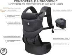 Dooky Ergonomische Draagzak Urban Comfort Grey Sapphire -Babyproducten Promotie Winkel 1200x915 3