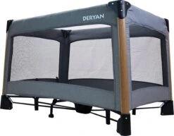 Deryan Luxe Campingbed Compleet - 120x60cm - Bodemverhoger - Verschoonblad - Opbergmand - Grijs -Babyproducten Promotie Winkel 1200x937 3