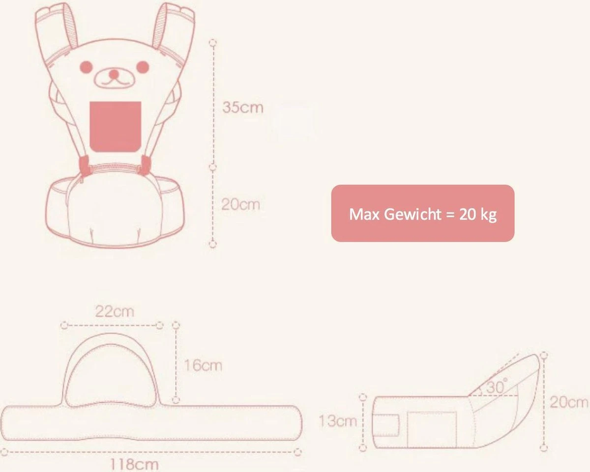 Baby Draagzak - Buik/Rug babydrager met Zacht Zitje (0-36 Maanden) - Groene Beer Baby Draagzak - Buik/Rug Babydrager Met Zacht Zitje (0-36 Maanden) - Groene Beer -Babyproducten Promotie Winkel 1200x961 5