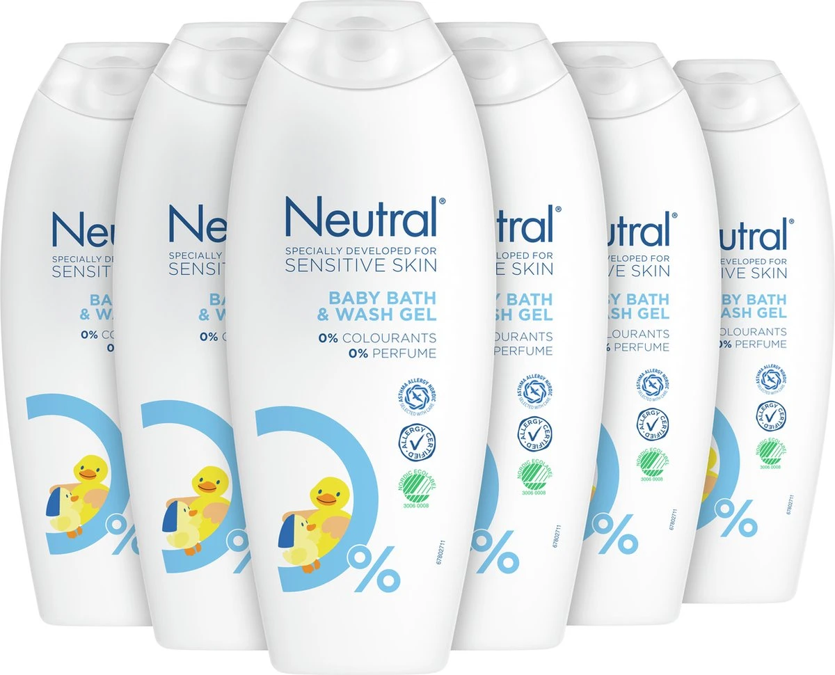 Neutral Baby Wasgel - Parfumvrij - 6 x 250 ml Neutral Baby Wasgel - Parfumvrij - 6 X 250 Ml -Babyproducten Promotie Winkel