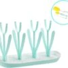 Flessen Droogrek Inclusief Borstelset - Afdruiprek Babyflessen Met Flessenborstels - Flessendroogrek Met Lekbak - Mint