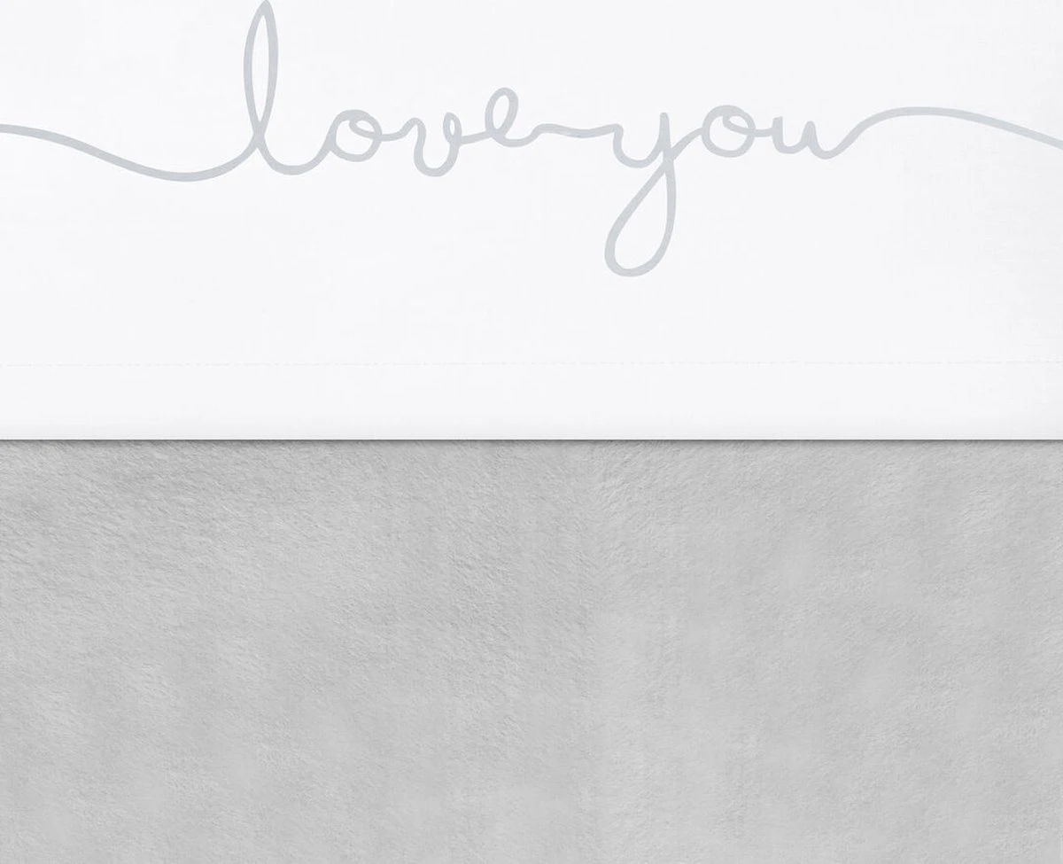 Jollein Baby Laken Ledikant 120x150cm Love you - Grey Jollein Baby Laken Ledikant 120x150cm Love You - Grey -Babyproducten Promotie Winkel
