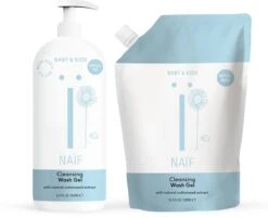 Naïf Reinigende Wasgel - Pompfles En Navulverpakking - Baby's En Kids - Verpakking 2x 500ml