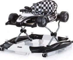 Loopstoel Racer 4 In 1 Zwart/wit Voor De Ontwikkeling Van Je Baby!
