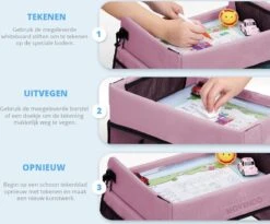 ‘’MOVENDO’’ Reistafel Voor Auto Kinderen – Autotafel – Speeltafel Auto – Travel Tray – Tekentafel – Opvouwbaar Met Tablethouder - Roze -Babyproducten Promotie Winkel 1200x995 8