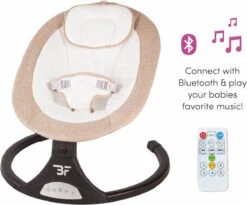 Bebies First Elektrische Wipstoel / Digital Swing - 5 Standen - Verstelbare Rugleuning- Creme