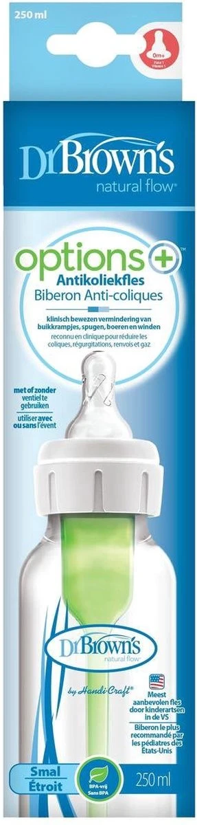 Dr. Brown's Options+ Anti-colic Standaard Fles - 250ml Dr. Brown's Options+ Anti-colic Standaard Fles - 250ml -Babyproducten Promotie Winkel