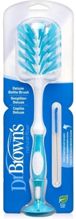 Dr. Brown's - Flessenborstel De Luxe - Inclusief Mini Borstel - Blauw -Babyproducten Promotie Winkel 421x1200