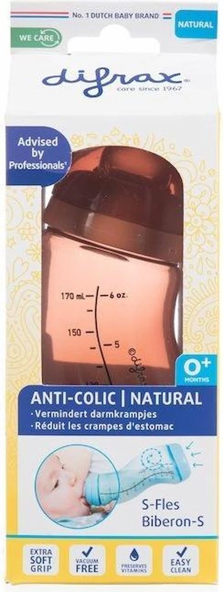 Difrax Anti-Colic S-Babyfles Natural - 170 ml - Brick/Roodbruin Difrax Anti-Colic S-Babyfles Natural - 170 Ml - Brick/Roodbruin -Babyproducten Promotie Winkel 453x1200 2