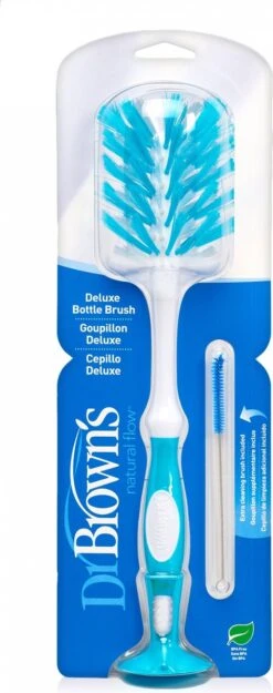 Dr. Brown's - Flessenborstel De Luxe - Inclusief Mini Borstel - Blauw -Babyproducten Promotie Winkel 474x1200 1