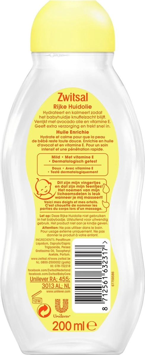 Zwitsal Rijke Huidolie avocado - 2 x 200 ml - Voordeelverpakking Zwitsal Rijke Huidolie Avocado - 2 X 200 Ml - Voordeelverpakking -Babyproducten Promotie Winkel