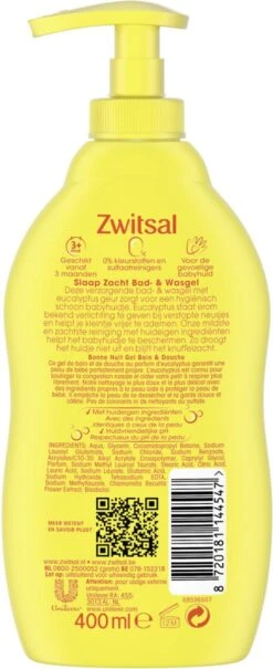 Zwitsal - Slaap Zacht - Bad & Wasgel - Eucalyptus - 400ml -Babyproducten Promotie Winkel 490x1200 4