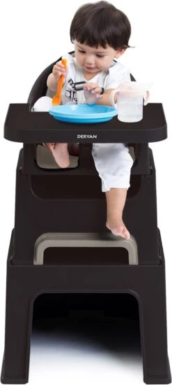 Deryan Quuby Kinderstoel - 5-in-1 Kinderstoel - Meegroeistoel - Inclusief Speelbord - Inclusief Bestek - Placemat - Drinkbeker -Babyproducten Promotie Winkel 536x1200