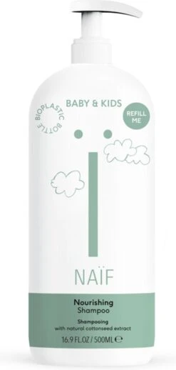 Naïf Voedende Shampoo Pompfles - Baby En Kids - 500ml - Met Natuurlijke Ingrediënten -Babyproducten Promotie Winkel 572x1200