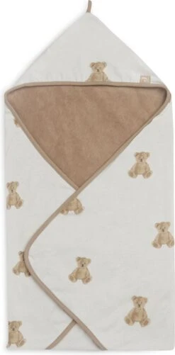 Jollein Badcape 75x75cm Teddy Bear - GOTS -Babyproducten Promotie Winkel 592x1200 1