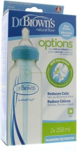 Dr. Brown's Options+ Anti-colic Standaard Fles - 250 Ml - Blauw - Duopack 2 Dr. Brown's Options+ Anti-colic Standaard Fles - 250 Ml - Blauw - Duopack -Babyproducten Promotie Winkel 614x1200 7