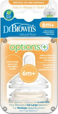 Dr. Brown's Options+ Anti-colic Fles Speen - Fase 3 - Voor Brede Halsfles - 2 Stuks 4 Dr. Brown's Options+ Anti-colic Fles Speen - Fase 3 - Voor Brede Halsfles - 2 Stuks -Babyproducten Promotie Winkel 618x1200 3