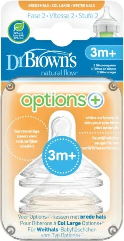 Dr. Brown's Options+ Anti-colic Fles Speen Fase 2 Brede Halsfles (2 St) 2 Dr. Brown's Options+ Anti-colic Fles Speen Fase 2 Brede Halsfles (2 St) -Babyproducten Promotie Winkel 619x1200 1