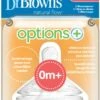 Dr. Brown's Options+ Anti-colic Fles Speen - Fase 1 - Voor Brede Halsfles - 2 Stuks