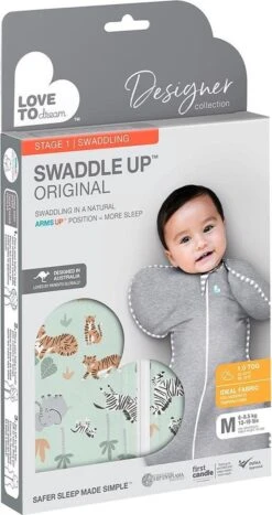 Love To Dream™ Babyslaapzak Swaddle Up™ - Inbakeren - Baby 3-6 Maanden - 6-8.5 Kg - All Season - Safari -Babyproducten Promotie Winkel 635x1200 1