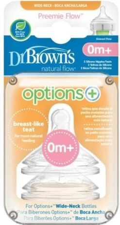Dr. Brown's Options+ Anti-colic Speen Prematuur - Voor Brede Halsfles - 2 Stuks -Babyproducten Promotie Winkel 640x1200 2