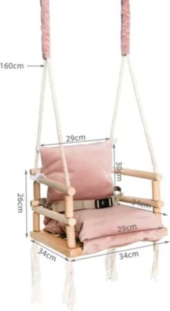 T.R. Goods Babyschommel Voor Binnen - 3-in-1 Roze Plafondhanger - Baby Swing Seat - Gemaakt Van Hout -Babyproducten Promotie Winkel 659x1200 3