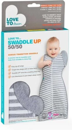 Love To Dream™ Babyslaapzak Swaddle Up™ - Inbakeren Afbouwen - Baby 6-9 Maanden - 8.5-11 Kg - All Season - Grijs -Babyproducten Promotie Winkel 672x1200 2