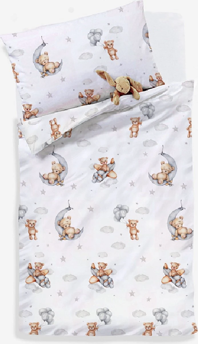 Decoware® Ledikant dekbedovertrek Sweet bear - katoen renforce - 100x135 cm 40x60 cm Decoware® Ledikant Dekbedovertrek Sweet Bear - Katoen Renforce - 100x135 Cm 40x60 Cm -Babyproducten Promotie Winkel