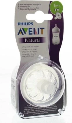 Philips AVENT Natural Speen - 1M+ - Langzame Toevoer - 2 Stuks