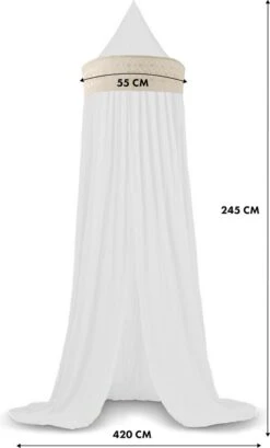 Deryan Baby Klamboe Vintage 245cm - Kinderklamboe - Hemeltje - Wit/Ivory -Babyproducten Promotie Winkel 724x1200