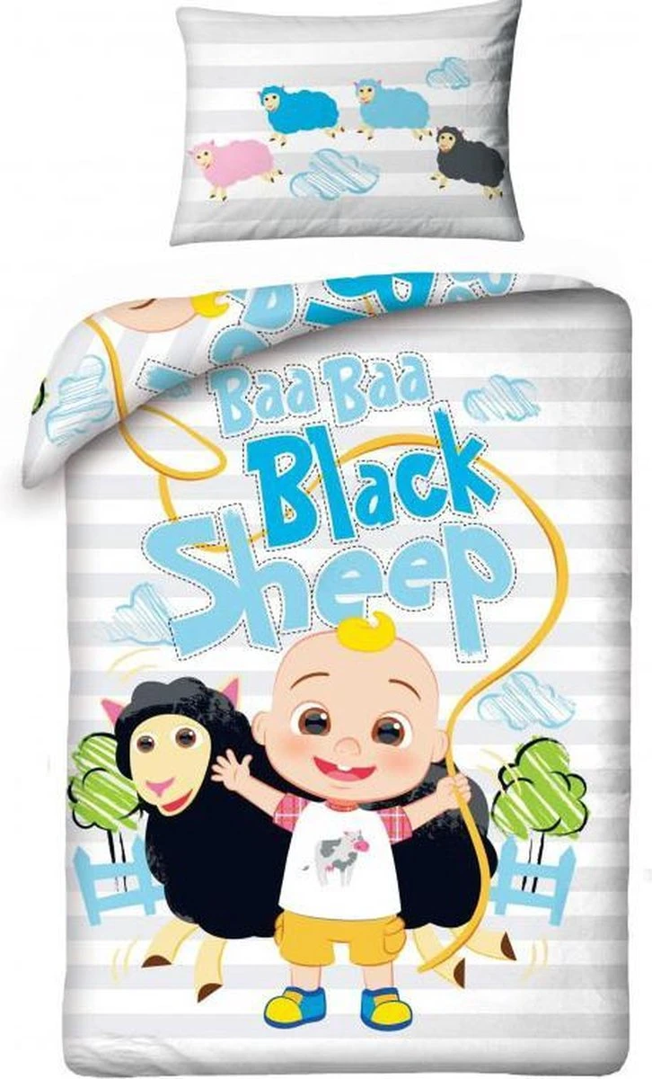 Cocomelon BABY Dekbedovertrek Baa Baa Black Sheep - 100 x 135 cm - Katoen Cocomelon BABY Dekbedovertrek Baa Baa Black Sheep - 100 X 135 Cm - Katoen -Babyproducten Promotie Winkel