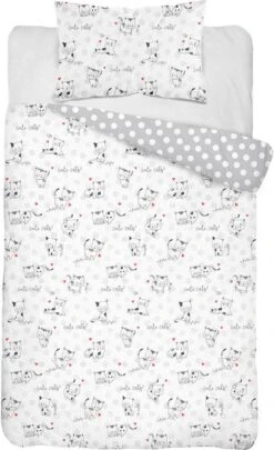 Ledikant - Dekbedovertrek - Poesjes - Katoen - 100x135 Cm