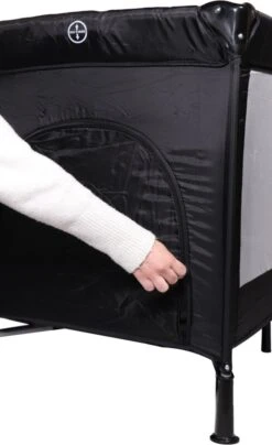 Ding Deluxe Black Campingbedje Incl. Bodemverhoger -Babyproducten Promotie Winkel 734x1200 4