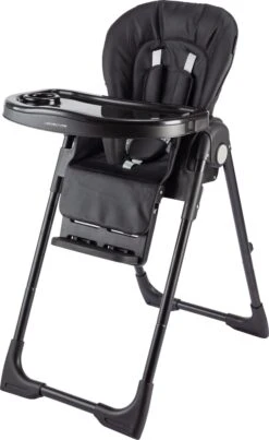 X Adventure V2 Kinderstoel / Eetstoel -Inklapbaar- Incl. Eettafel & 5-Puntsgordel - Zwart