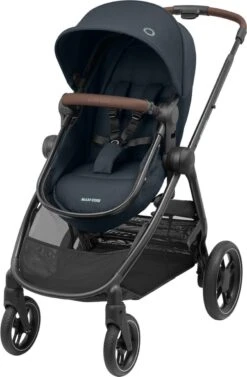 Maxi-Cosi Zelia³ Kinderwagen - Essential Graphite (zwart Frame + Bruin Leer)