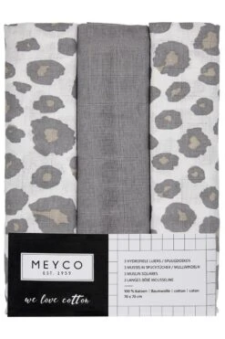 Meyco Panter Hydrofiele Doeken - 3-pack - Neutral/grey - 70x70cm -Babyproducten Promotie Winkel 799x1200 21