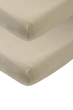 Meyco Jersey Hoeslaken Wieg - 2-pack - Taupe - 40x80/90cm