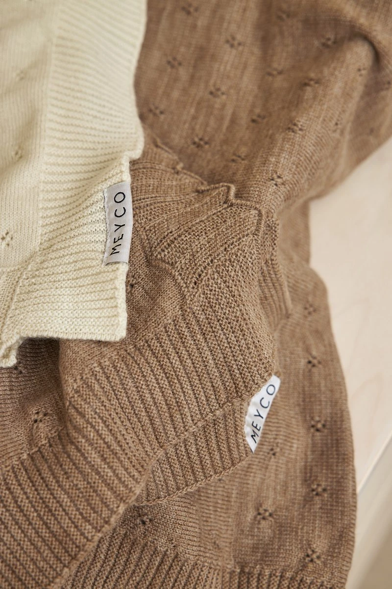 Meyco Ajour wiegdeken - toffee melange - 75x100cm Meyco Ajour Wiegdeken - Toffee Melange - 75x100cm -Babyproducten Promotie Winkel 800x1200 150