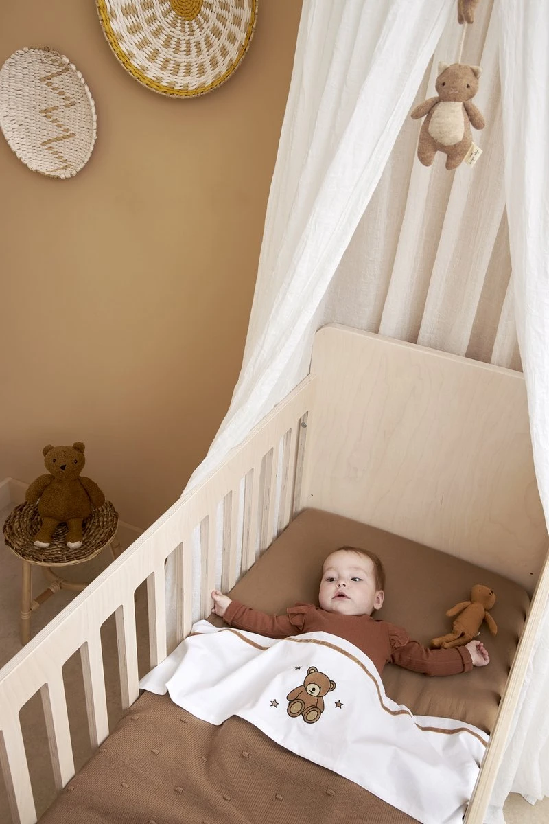 Meyco Teddy Bear ledikant laken - toffee - 100x150cm Meyco Teddy Bear Ledikant Laken - Toffee - 100x150cm -Babyproducten Promotie Winkel 800x1200 251