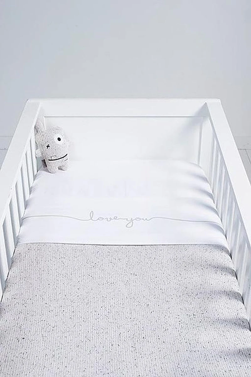 Jollein Baby Laken Ledikant 120x150cm Love you - Grey Jollein Baby Laken Ledikant 120x150cm Love You - Grey -Babyproducten Promotie Winkel 800x1200 255