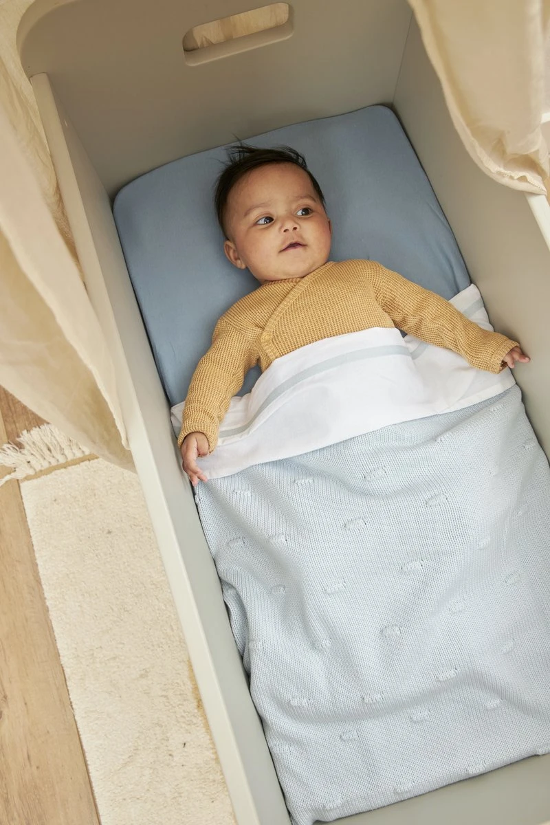 Meyco Bies wieglaken - light blue - 75x100cm Meyco Bies Wieglaken - Light Blue - 75x100cm -Babyproducten Promotie Winkel 800x1200 282